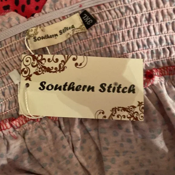 NWT Southern Stitch Pink with Black Polka Dot Blouse with Bell Sleeves Size 3X - Picture 6 of 6
